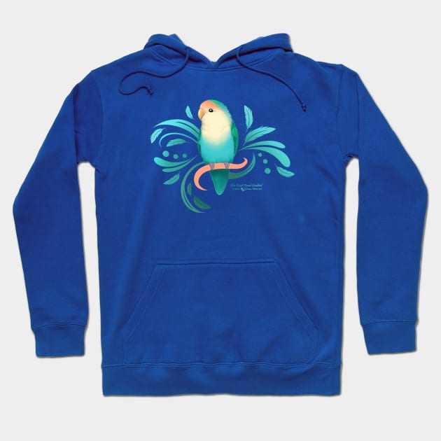 Blue Peach Faced Lovebird Hoodie by Sylvanmistart